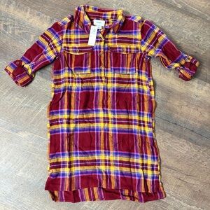 Old Navy NWT Size S (6) Little Girl’s Shirt Dress With Adjustable Sleeves